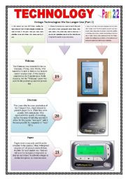 TECHNOLOGY - (Part 2 of 2 - 8 Pages) OLD x NEW COMPUTERS with exercises and 20 texts to be read + 5 Extra Activities