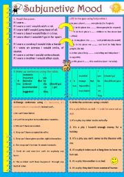 English Worksheet: Subjunctive Mood - 2pages + key