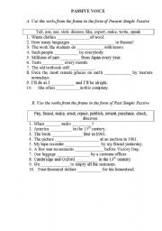 English Worksheet: Present and Past Simple Passive