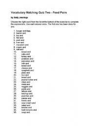 English worksheet: Food and drink