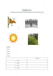 English worksheet: the weather