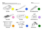 English Worksheet: things that we can see in the bathroom