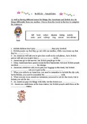 English Worksheet: British-American