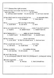 English worksheet: grammar worksheet 1