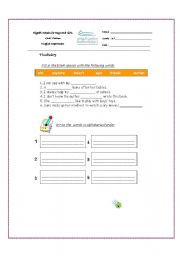 English worksheet: Fill in the blank spaces