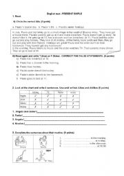 English Worksheet: Present simple Test 