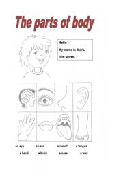 English Worksheet: Parts of body