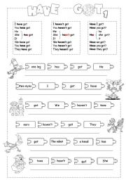 English Worksheet: HAVE GOT (1) - Fully editable