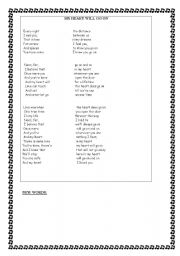 English Worksheet: song