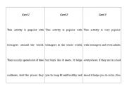 English worksheet: Cards 