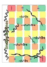 English worksheet: Snakes and Vines Board Game