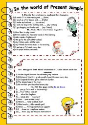 English Worksheet: In the world of Present Simple