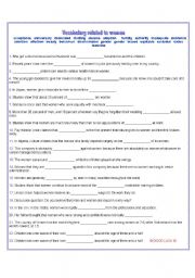 English Worksheet: Women related vocabulary: 