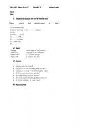 English Worksheet: Quiz Unit 5-Happy Street 2