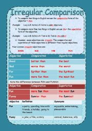 English Worksheet: Irregular Comparison