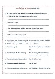 English Worksheet: You belong with me