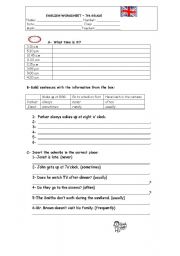 English Worksheet: worksheet Daily Routine