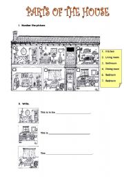 English Worksheet: Parts of the house