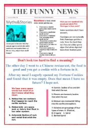 English Worksheet: Funny News issue number 34 conversation,reading and writing prompts