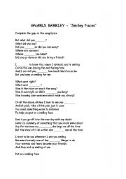 English worksheet: Gnarls Barkley - Smiley Faces Song lesson