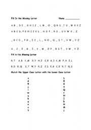 English worksheet: Alphabet Missing Letters