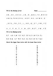 English Worksheet: Alphabet Missing Letters
