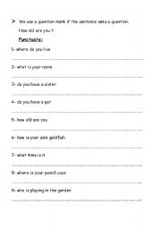 English Worksheet: punctuation 8