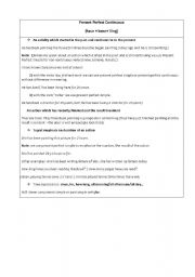 English worksheet: present perfect continuous 