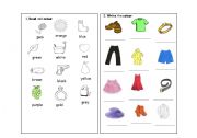 English worksheet: colours