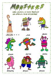 English Worksheet: Monsters (II)