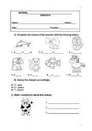 test paper primary school 3rd grade 01 03 10 esl worksheet by manuelanunes3