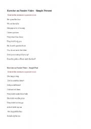 English Worksheet: passive voice