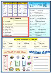 English Worksheet: Verb to be with B/W