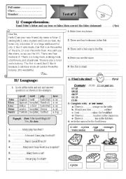 English Worksheet: global test or review (2pages)