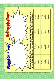 English Worksheet: Regular or Irregular ? (Past Simple Tense)