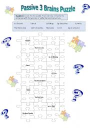 English Worksheet: Passive voice - puzzle game