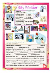 English Worksheet: My Mother�s Daily Routine
