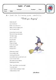 English Worksheet: Witch goes Shopping