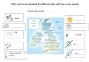 English Worksheet: Weather forecast (will)