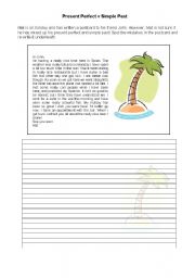 English Worksheet: Present Perfect Postcard