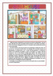English Worksheet: OUR  HOUSE - READING