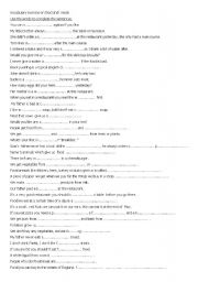 vocabulary exercise on food and meals