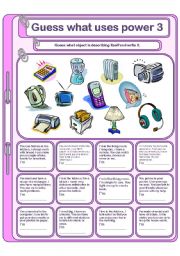 English Worksheet: Guess What Uses Power 3