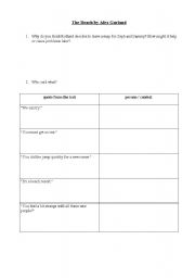 English worksheet: The Beach Chapter 3 Reading Comprehension