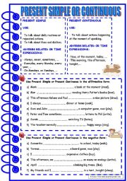English Worksheet: Present Simple or Continuous