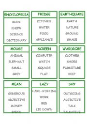 English Worksheet: Taboo