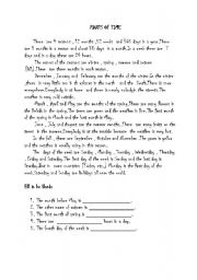 English Worksheet: Seasons,days and months