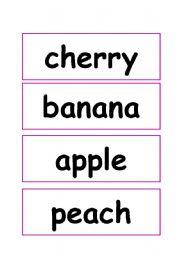 English worksheet: fruit flashcards