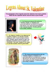 English Worksheet: Legends about St.Valentine