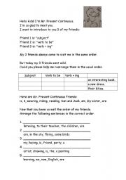 English worksheet: Present Continuous - Story